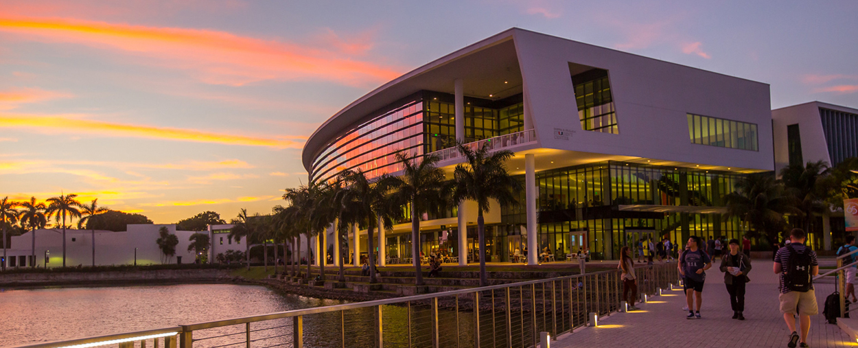 Exterior of the student center at University of Miami Coral Gables