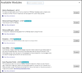 redcap enable module
