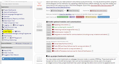 REDCap adding a user prefrence pane
