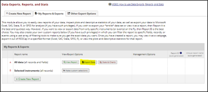 Redcap back project pane