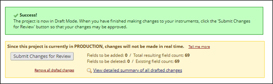 REDcap change a project pane