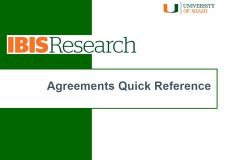 Agreements Quick Reference